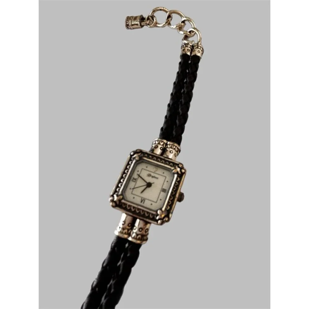 BRIGHTON CHELSEA Watch *VINTAGE* New Battery Leather Braided Band.